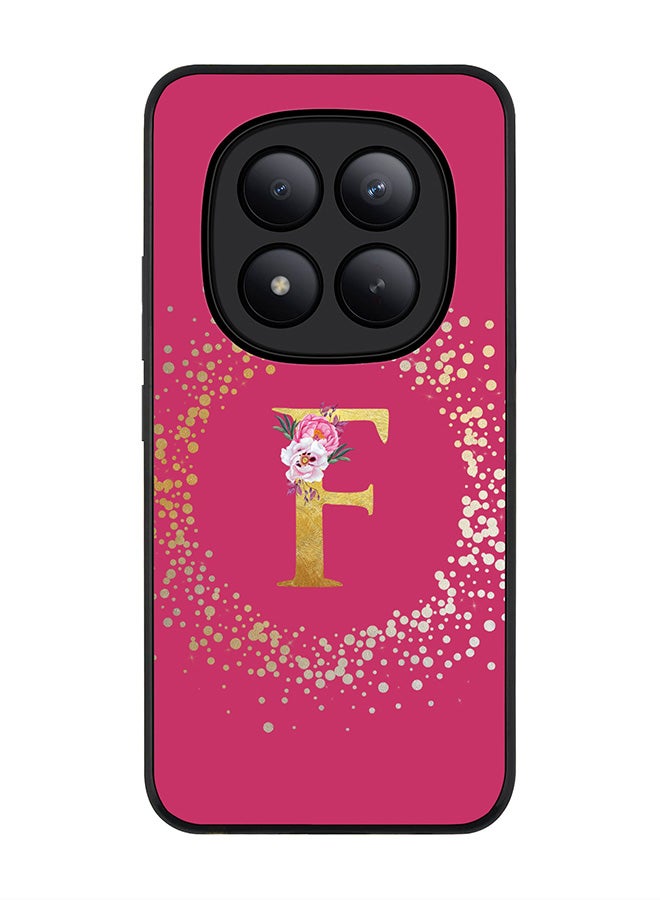 For Xiaomi Redmi Note 15 Pro+ / Poco M8 Pro Case,Slim fit Camera Protection, Shockproof Thin Phone cover  - Custom Monogram Floral - F ( Deep Pink )