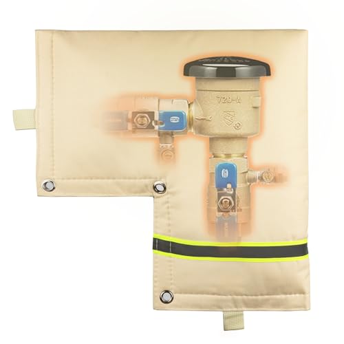 Insoma Outdoor Backflow Preventer Cover Pipe Insulated Pouch for Freeze Protection Winter Thicken Fabric Sprinkler Valve Insulation Cover for Outside Irrigation Pipe Water Well Pump Beige 14W X 13H - Image 1