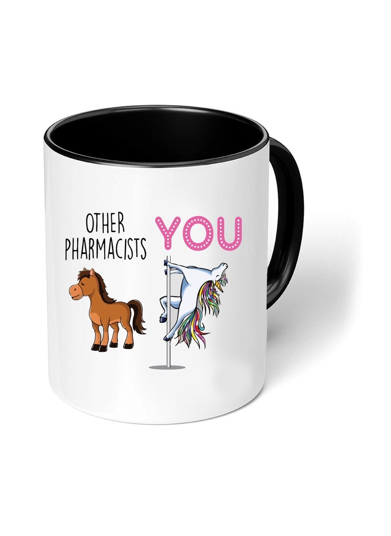 PRINTSHOP4ME Happy Pharmacist Day Black Two Tone Ceramic Coffee Mug - Celebrating the Pharmacists Day - Gift for Coworkers - Teachers - Students  - Image 1