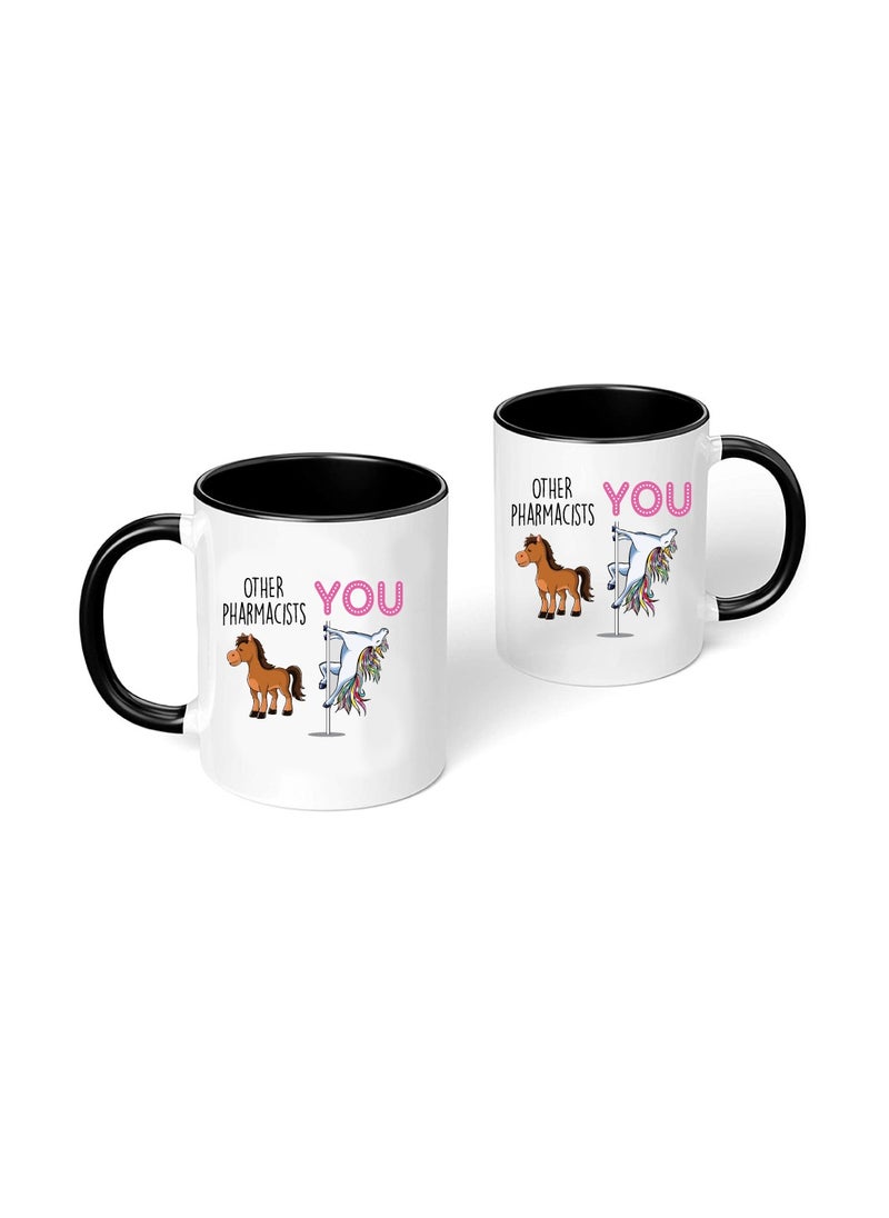 PRINTSHOP4ME Happy Pharmacist Day Black Two Tone Ceramic Coffee Mug - Celebrating the Pharmacists Day - Gift for Coworkers - Teachers - Students  - Image 2