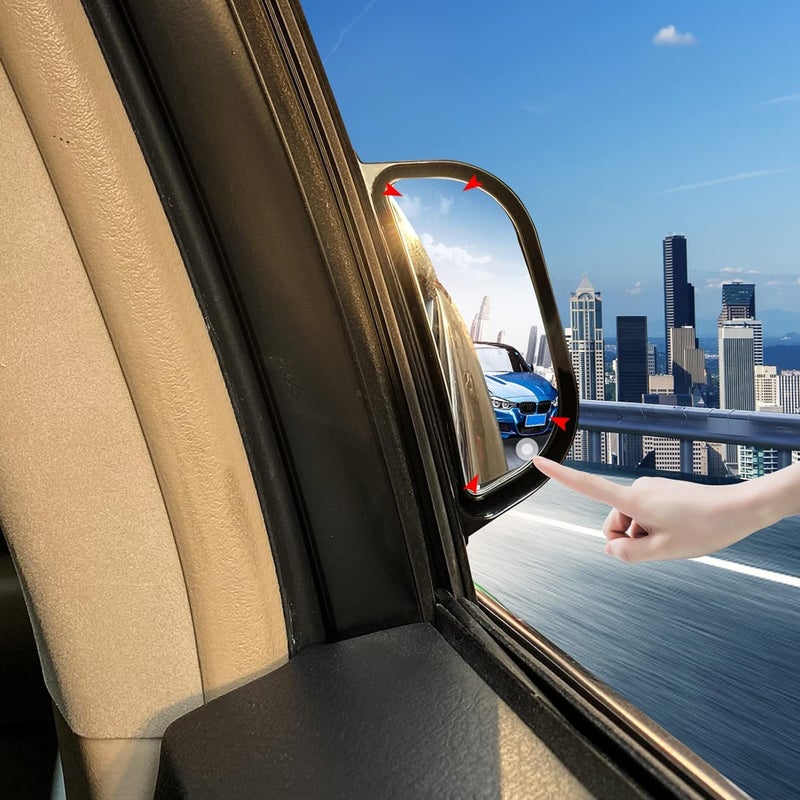 AutoBizarre Anti-Collision Adjustable B-Pillar Blind Spot Mirror For Second Row Passenger Rear View & Safety For All Cars & Vans - Image 2