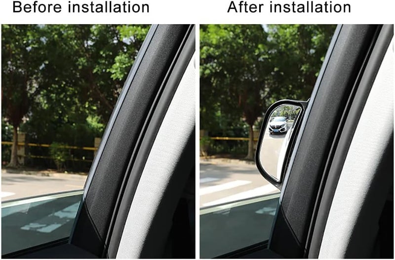 AutoBizarre Anti-Collision Adjustable B-Pillar Blind Spot Mirror For Second Row Passenger Rear View & Safety For All Cars & Vans - Image 3