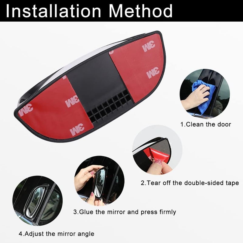 AutoBizarre Anti-Collision Adjustable B-Pillar Blind Spot Mirror For Second Row Passenger Rear View & Safety For All Cars & Vans - Image 5