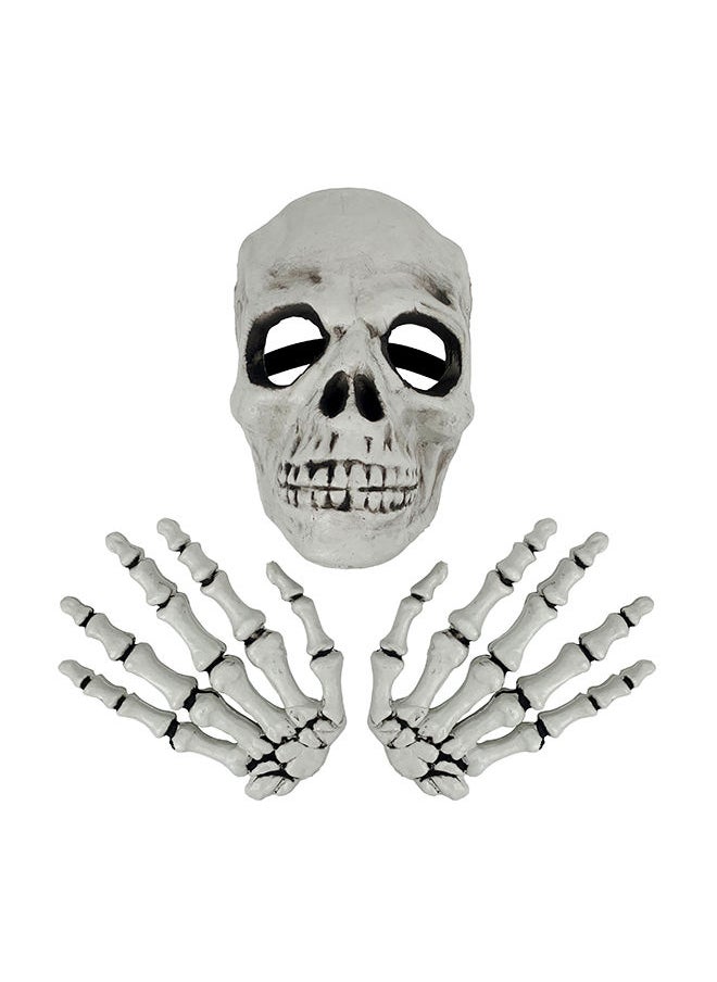 Party Magic Halloween Skull Mask & Hands Set 