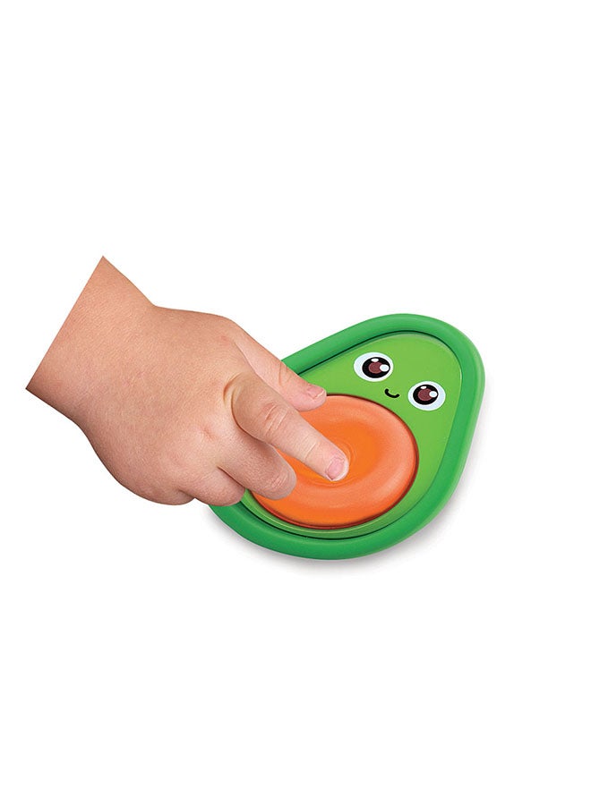 Happy Kids لعبة حسية للأطفال من ليتل ليرنرز - أفوكادو وفاصولياء، 100% سيليكون، لتطوير المهارات الحركية الدقيقة، تشجيع التحفيز اللمسي، 14.7 × 15 سم، 12 شهرًا وما فوق - أخضر - Image 4