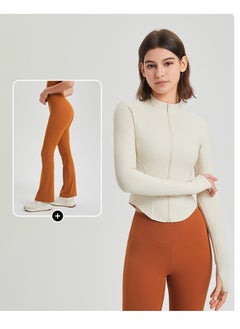 KUYING Shaping Yoga Suit Women's Casual Coat Long Sleeve Zipper Running Skincare Sports Fitness Top  - Image 2