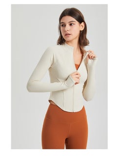 KUYING Shaping Yoga Suit Women's Casual Coat Long Sleeve Zipper Running Skincare Sports Fitness Top  - Image 3