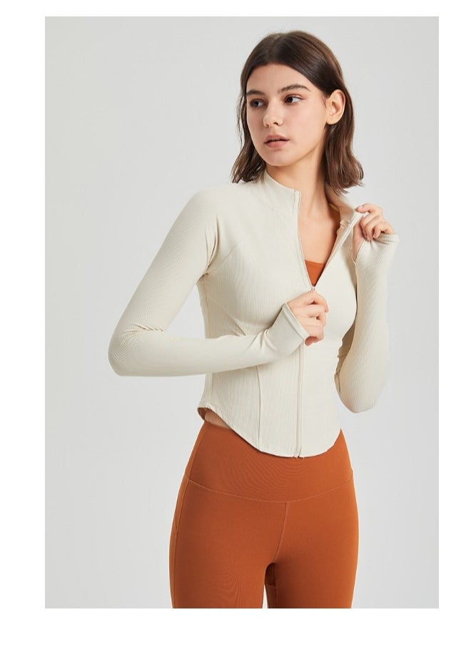 KUYING - Shaping Yoga Suit Women's Casual Coat Long Sleeve Zipper Running Skincare Sports Fitness Top - Image 1