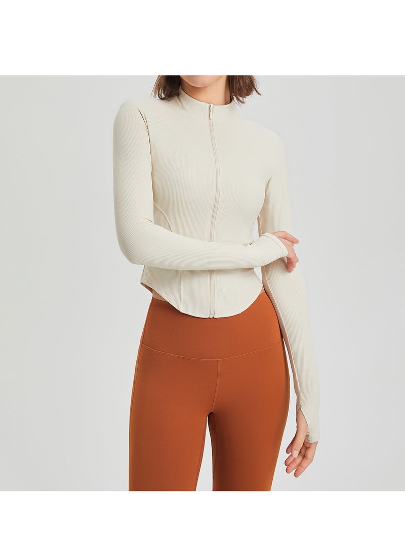 KUYING - Shaping Yoga Suit Women's Casual Coat Long Sleeve Zipper Running Skincare Sports Fitness Top - Image 1