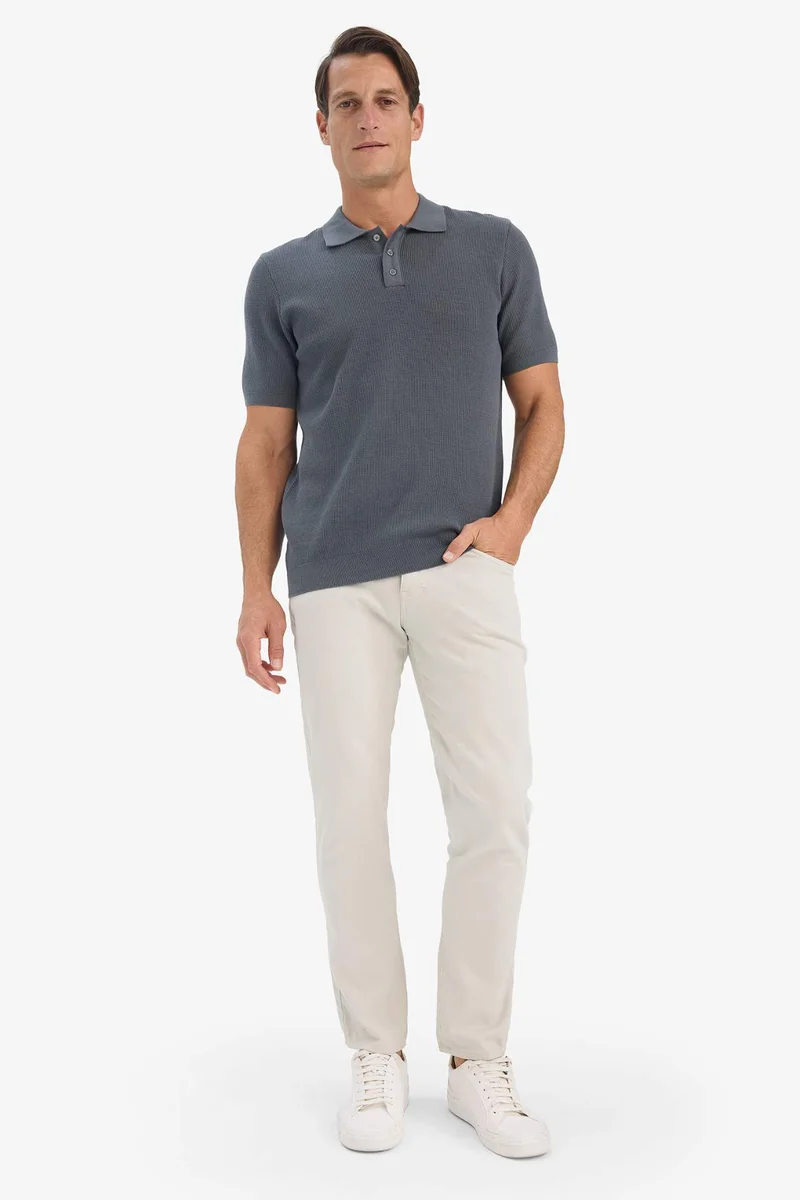 DeFacto Standard Fit Short Sleeve Knitwear Cotton Polo T-Shirt