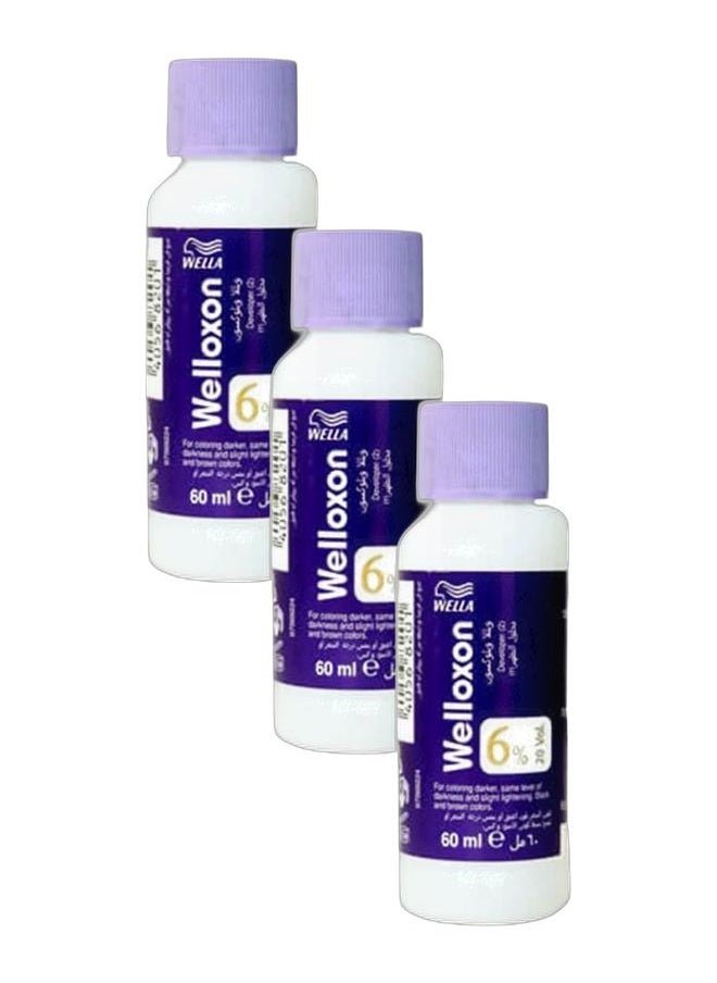 WELLA Welloxon Perfect Developer 6% White (20 Vol) 60ml x 3 – Professional Cream Peroxide for Hair Color & Lightening  - Image 1
