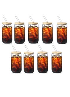 Drinking Glasses with Bamboo Lids and Glass Straw, 500ml Glass Cups, Tumbler Cup Ideal For Tea, Soda, Iced Coffee (9pc, 500ml) - pzsku/Z0FD14CFF49C36FDC6DB1Z/45/_/1740653038/3fff5718-60ae-43d1-b159-dcdd45c03b59