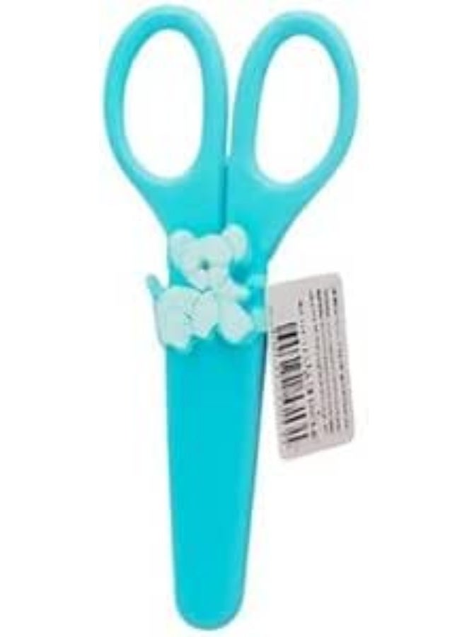 Vertex Baby Scissors Bear Shape With Cover - Light Green