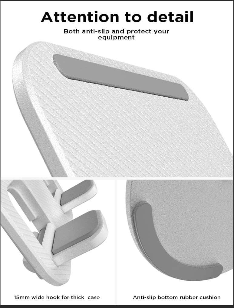 CELLMASTER Cell Phone Stand - Rotatable and Foldable Phone Holder with Height and Angle Adjustable (White) - Image 3