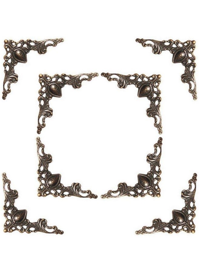 Rddconkit 48 Solid Pure Copper Box Corner Protectors, Retro Table Edge Cover, Cabinet Furniture Decoration Edge Safety, Desktop Jewelry Box Corner Protectors (Bronze) - Image 1
