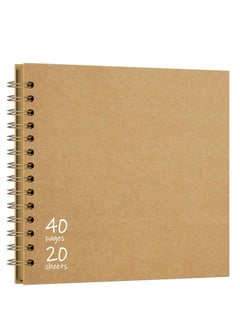 Oasisgalore 8x8 Inch DIY Scrapbook Album, Hardcover Kraft Paper with 40 Blank Pages for Wedding, Baby Shower, in Kraft Color  - Image 1