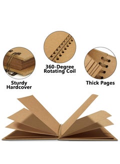 Oasisgalore 8x8 Inch DIY Scrapbook Album, Hardcover Kraft Paper with 40 Blank Pages for Wedding, Baby Shower, in Kraft Color  - Image 3