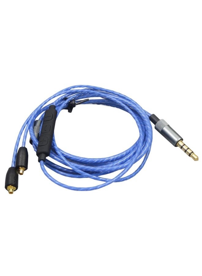 BURAQ 1.2m For Shure MMCX / SE215 / SE535 / SE846 / UE900 Volume Adjustment Headphone Cable(Blue)  - Image 1