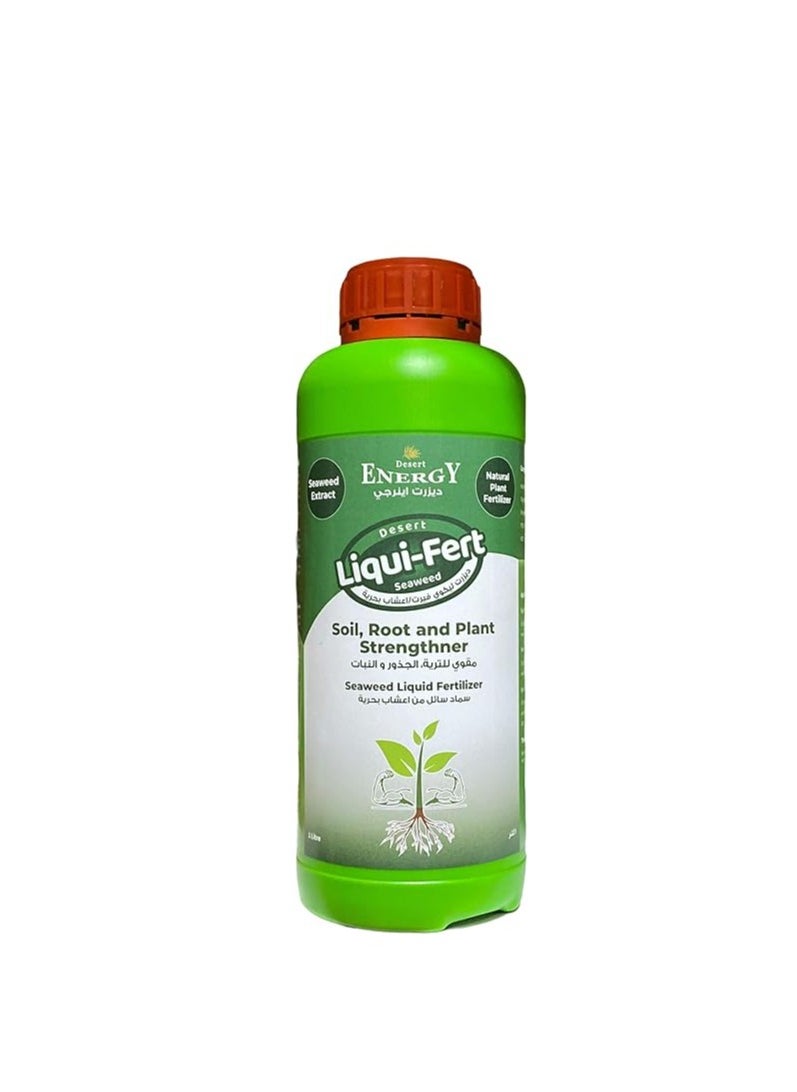 DESERT ENERGY - Desert Energy Seaweed Liquid Fertilizer 1 Ltr for Roots Soil And Plant Stronger is a Premium Liquid Fertilizer Designed to Fortify Soil Health Strengthen Plant Roots and Boost Overall Plant Growth. - Image 1