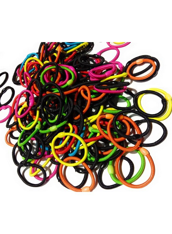 Delicate Multicolour Neon Elastic Cotton Stretch Hair Tie Bands For Women 50Pieces - Image 1