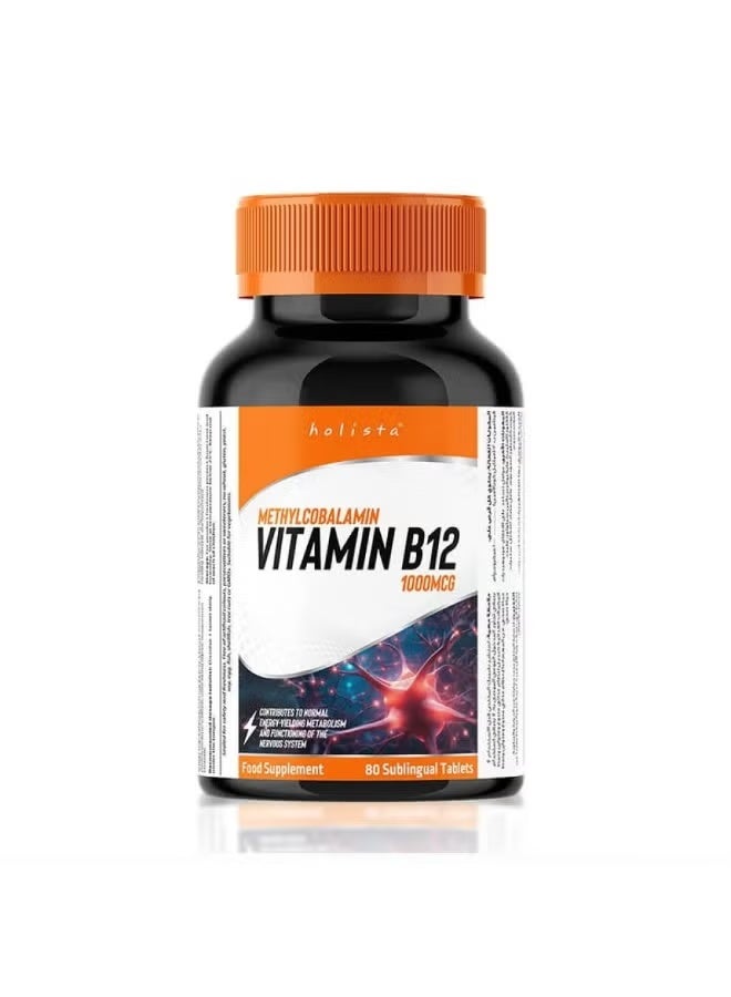 A dietary supplement from Holista containing Vitamin B12 (Methylcobalamin) at a concentration of 1000 mcg.