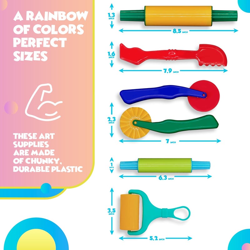 DIMROM Clay and Play Dough Tools Six Piece Set - Ages 3 & Up DIMROM (6pcs) - Image 3