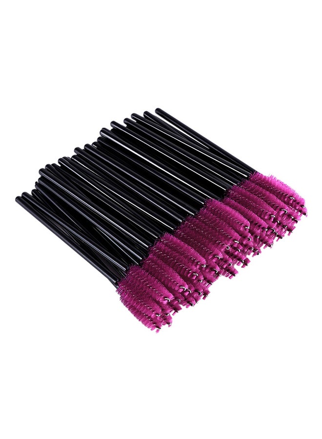 مجموعة من فراشي الرموش الدائرية مكونة من 50 قطعة وردي/أسود - Image 2