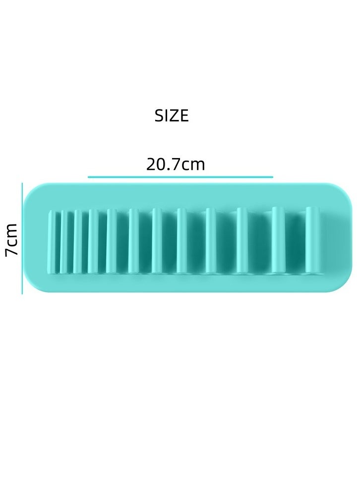 Generic Makeup Brush Drying Rack, Soft Silicone Wall Mounted Makeup Brush Toothbrush Holder Storage Rack Makeup Brush Storage Rack Makeup Brush Drying Rack Home Makeup Brush Holder (Green)  - Image 3