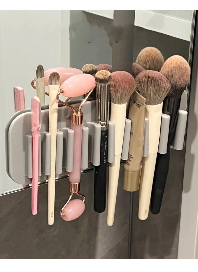 Generic Makeup Brush Drying Rack, Soft Silicone Wall Mounted Makeup Brush Toothbrush Holder Storage Rack Makeup Brush Storage Rack Makeup Brush Drying Rack Home Makeup Brush Holder (Green)  - Image 5