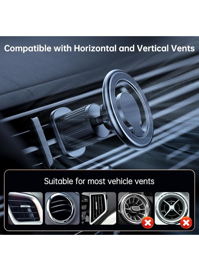 S-TOP Magnetic Car Phone Holder for iPhone 17/16/15, Samsung S25/24/23/Z Flip, 360° Rotation, One-Hand Auto Lock, Air Vent Mount, Aluminium Alloy, Black (Car Phone Holder) - Image 3