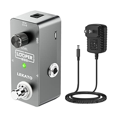 LEKATO Guitar Looper Effect Pedal Loop Pedal Unlimited Overdubs 5 Minutes Looping Time Loop Station with USB Cable and 9V 0.6A Pedal Power Supply Adapte - Image 1