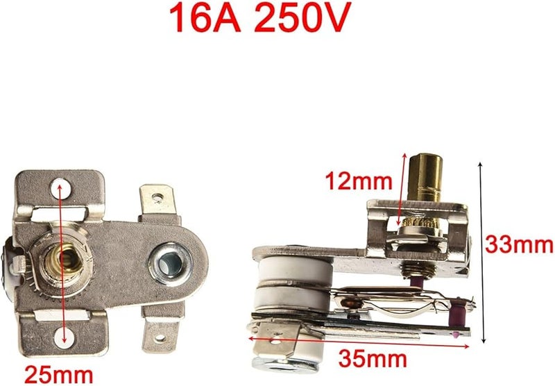 منظم الحرارة ثنائي المعدن KST 220 قابل لضبط درجة الحرارة مفتاح 90 درجة مئوية 16 أمبير 250 فولت تيار متردد للسخانات الكهربائية - Image 5