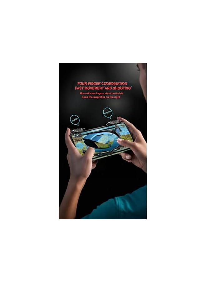 Green Tiger X10 Controller & Finger Sleeve Set Compatible for iPhone Android PUBG - Enhance Your Gaming Experience with Sensitive Trigger & Fast Shoot - 4 Pieces Gaming Cover Included - Image 2