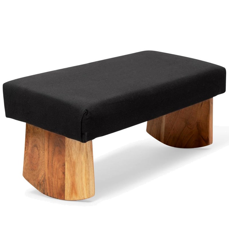Waterglider International Waterglider International Meditation Bench Zen Black Seiza Sustainable Acacia Wood with Curved Bottom Edges for The Perfect Posture Meditation Stool Prayer Bench Meditation Chair Yoga Stool