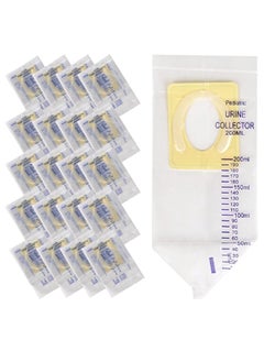 Paediatric Urine Collection Bags, Sterile, 200 ml, Clear Pee Holder, Disposable Baby Urine Bags Sample Collector, Made of PVC Fil for Kids Urine Collection, 20 Pcs Clear Bag