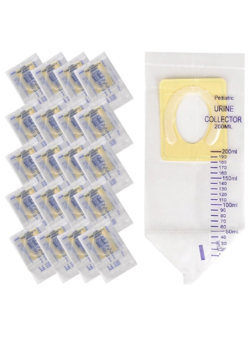 KASTWAVE - Paediatric Urine Collection Bags, Sterile, 200 ml, Clear Pee Holder, Disposable Baby Urine Bags Sample Collector, Made of PVC Fil for Kids Urine Collection, 20 Pcs Clear Bag - Image 1