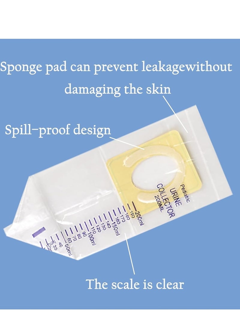 KASTWAVE - Paediatric Urine Collection Bags, Sterile, 200 ml, Clear Pee Holder, Disposable Baby Urine Bags Sample Collector, Made of PVC Fil for Kids Urine Collection, 20 Pcs Clear Bag - Image 1