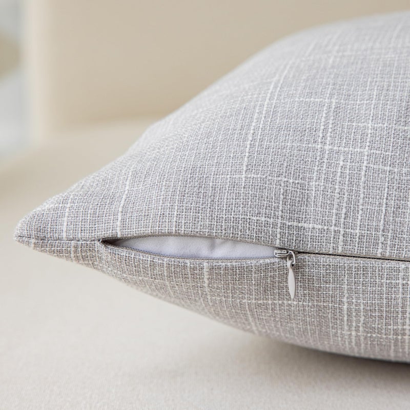K KEVIN TEXTILE Kevin Textile Decorative Super Soft Lumbar Throw Pillow Cover Cushion Case  2 Pieces  (12 x 20 inch  Grey White)  - Image 2