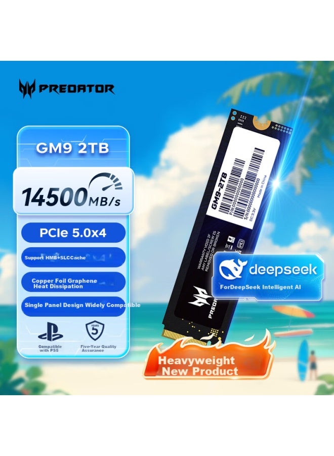 Predator 2tb Ssd M.2 Interface Gm9 Series Nvme Pcie 5.0 Read Speed 14500mb/s Ai Computer Storage Component - Image 1