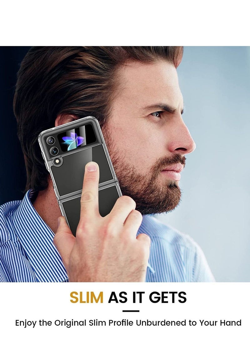 Case for Samsung Galaxy Z Flip 4 Case Cover Clear Back Slim Thin Premium TPU Crystal Shockproof Protective Anti Yellow for Samsung Galaxy Z Flip - Image 4