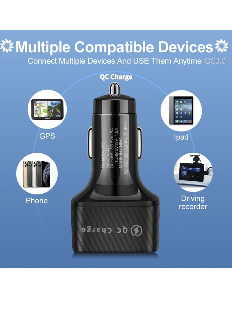 Generic - Car Charger Adapter, Multi Port Fast Charger with QC 3.0 and 5 3.1A Ports Portable Fast Charging Car Interior Accessories for iPhone 13/12/11/pro for Samsung Galaxy/Note S10/S9/S8,Android,USB Device - Image 1