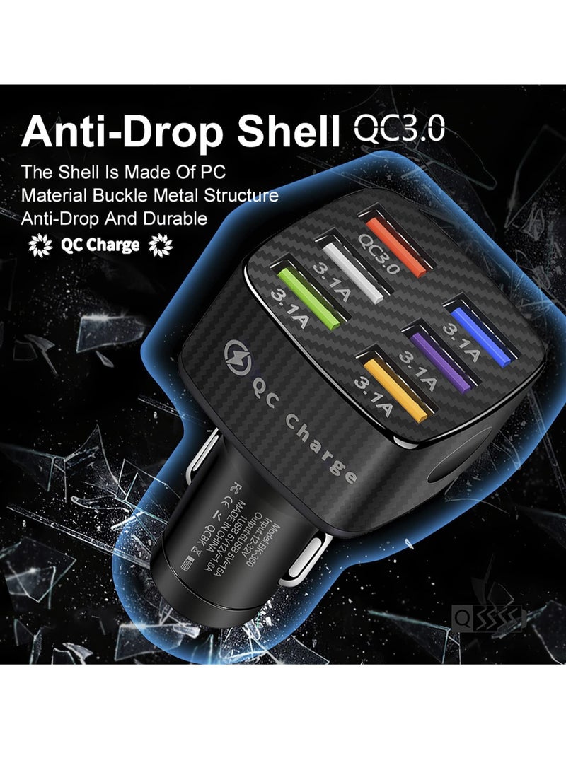 Generic - Car Charger Adapter, Multi Port Fast Charger with QC 3.0 and 5 3.1A Ports Portable Fast Charging Car Interior Accessories for iPhone 13/12/11/pro for Samsung Galaxy/Note S10/S9/S8,Android,USB Device - Image 1
