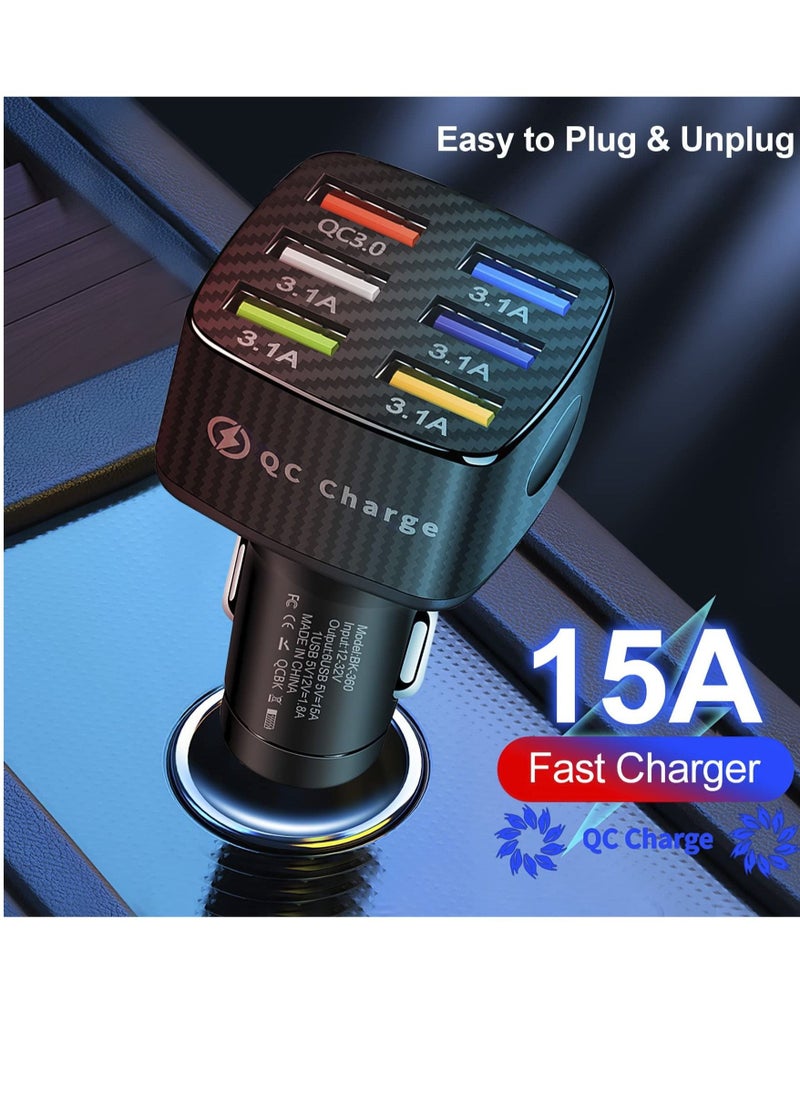 Generic - Car Charger Adapter, Multi Port Fast Charger with QC 3.0 and 5 3.1A Ports Portable Fast Charging Car Interior Accessories for iPhone 13/12/11/pro for Samsung Galaxy/Note S10/S9/S8,Android,USB Device - Image 1