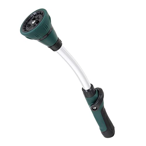 Lemfema Watering Wand, 15 Inches Sprayer Wand Garden Hose Nozzle with 8 Adjustable Watering Patterns and Thumb Control Shut Off Valve for Showering Dog, Clean the ground, Car Wash, Lawn and Garden (Green) - Image 1