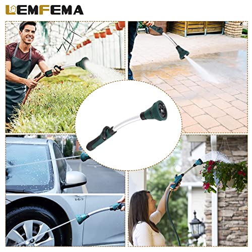 Lemfema Watering Wand, 15 Inches Sprayer Wand Garden Hose Nozzle with 8 Adjustable Watering Patterns and Thumb Control Shut Off Valve for Showering Dog, Clean the ground, Car Wash, Lawn and Garden (Green) - Image 5