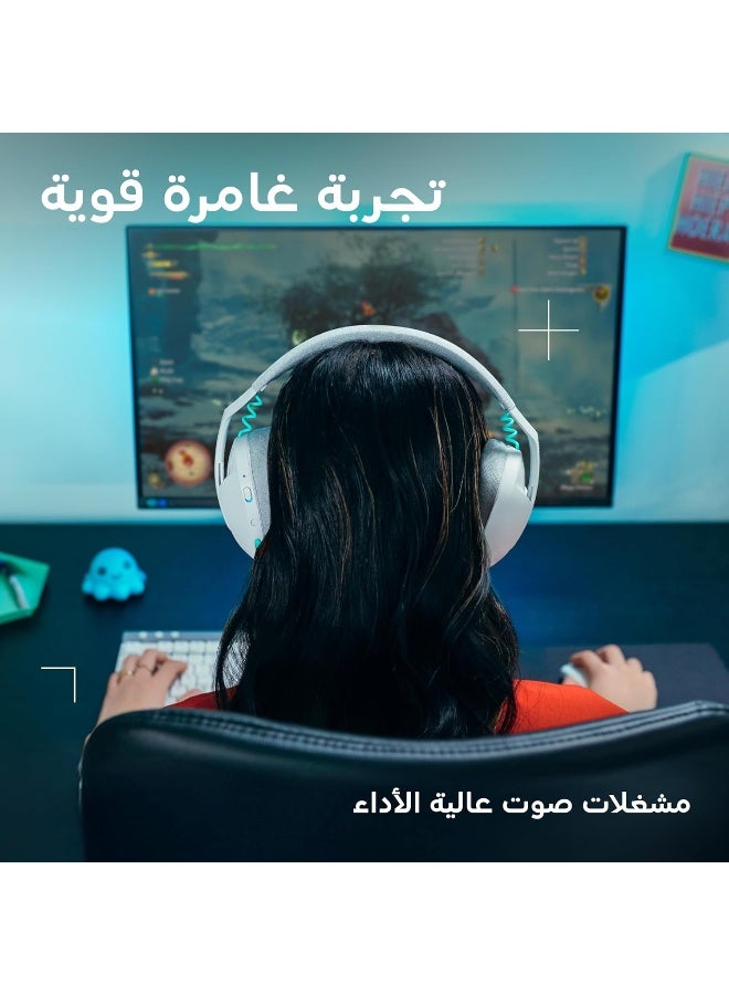 Logitech G321 LIGHTSPEED Wireless Bluetooth Gaming Headset, dynamic comfort and fit, 16 kHz boom mic, 20+ hrs battery, PC, PS4, PS5, Nintendo Switch, Mobile - White - Image 5