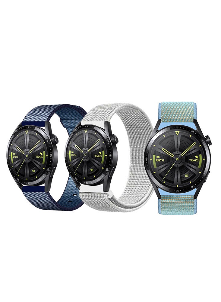 Perfii مجموعة من 3 أحزمة ساعة متوافقة مع جميع أجهزة Samsung وHuawei وAmazfit وFitbit وHonor بحجم حزام 22 مم - Image 1