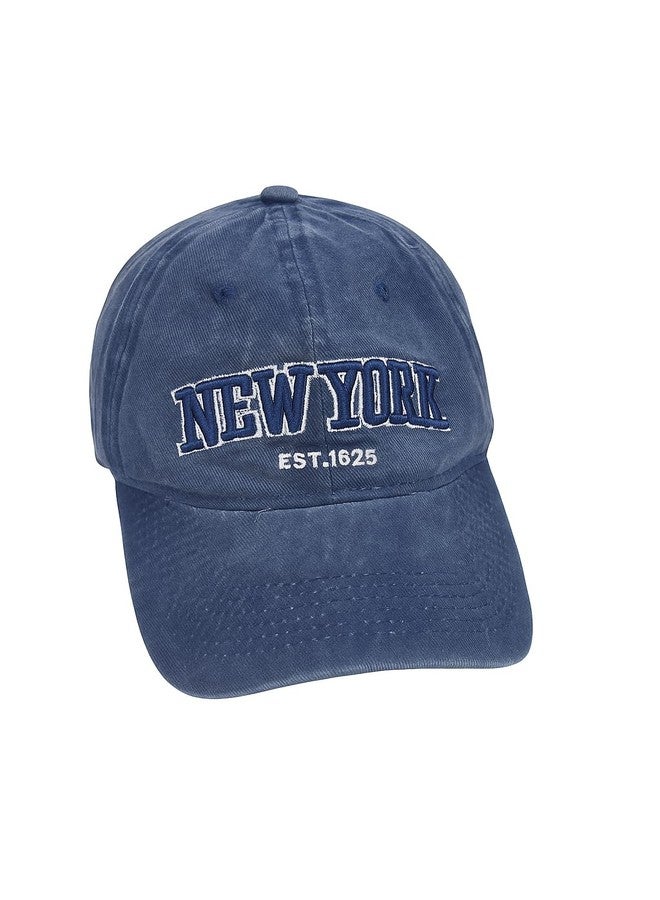 ZEVORA Men's Newyork Blue Cotton Baseball Cap with Adjustable Back Closure | Unisex Cap - Image 1