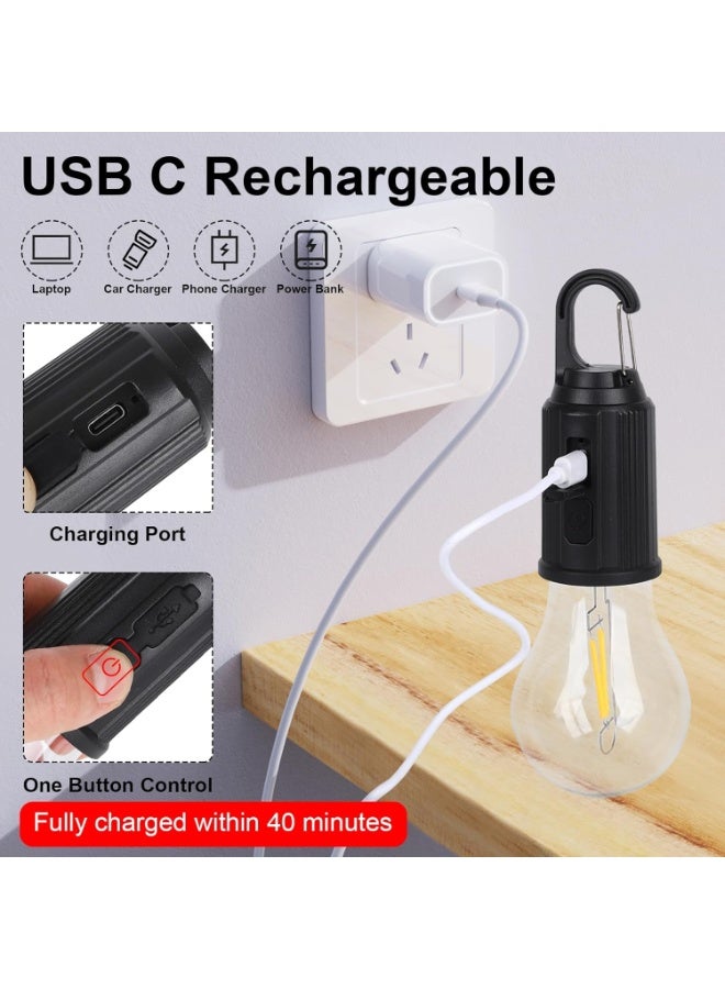 Rechargeable camping light, retro LED camping tent lantern with 3 lighting modes, portable emergency tent light with hook clip for camping, hiking, fishing and backpacking - Image 2