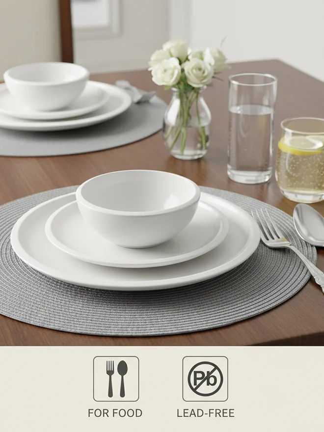 Cuisine Art EMME 12-Pc Bone China Dinnerware Set